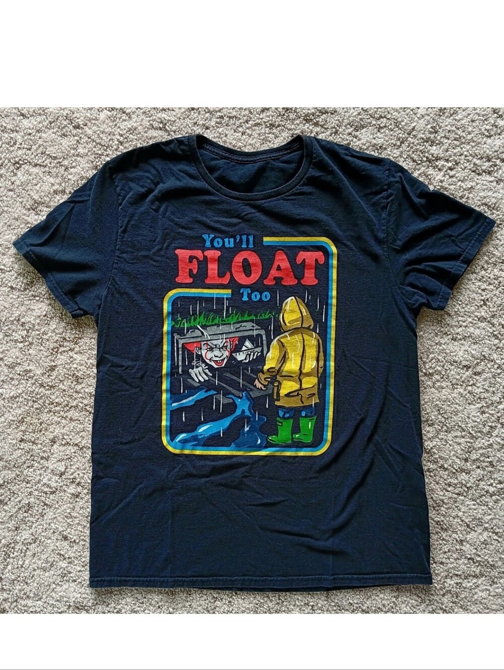 VTG Horror Movie IT Pennywise Clown You'll Float Too T-shirt Stephen King Gutter